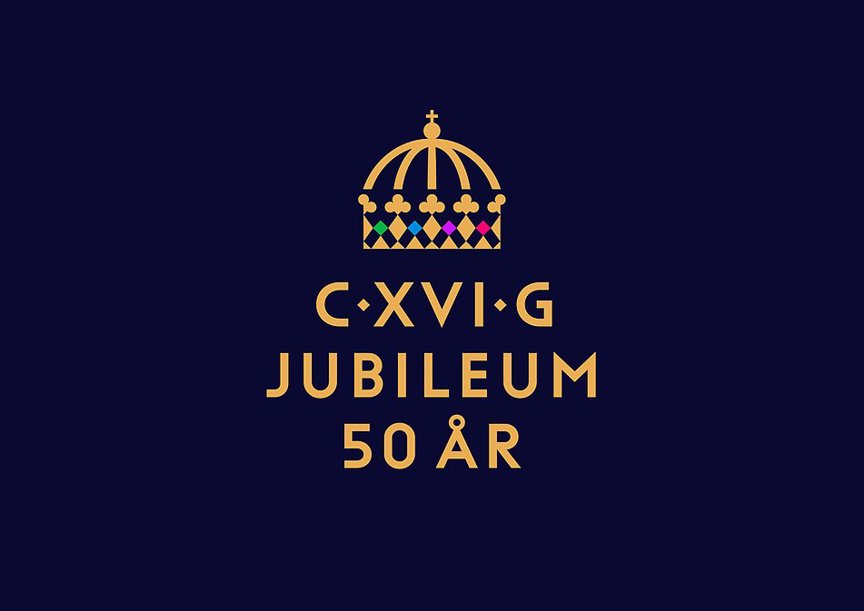 Jubileumsemblem 50 &aring;r p&aring; tronen